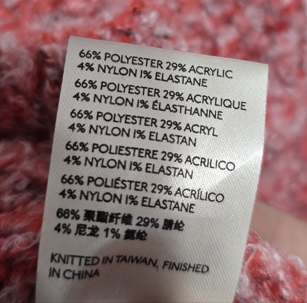 Free People Red Lotus BFF Knit Cowl Neck Sweater sz M - Picture 6 of 8